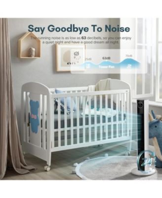 Tower Fan for Bedroom, 85°Oscillating Fan for Indoors, 23ft/s Velocity 28dB Quiet Floor Fan with 3 Speed, 4 Modes, 12H Timer, Remote, Bladeless Standing Fan Powerful for Home Office Room(Secondary)