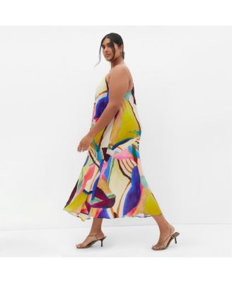 Plus Size Summer Print Maxi Dress