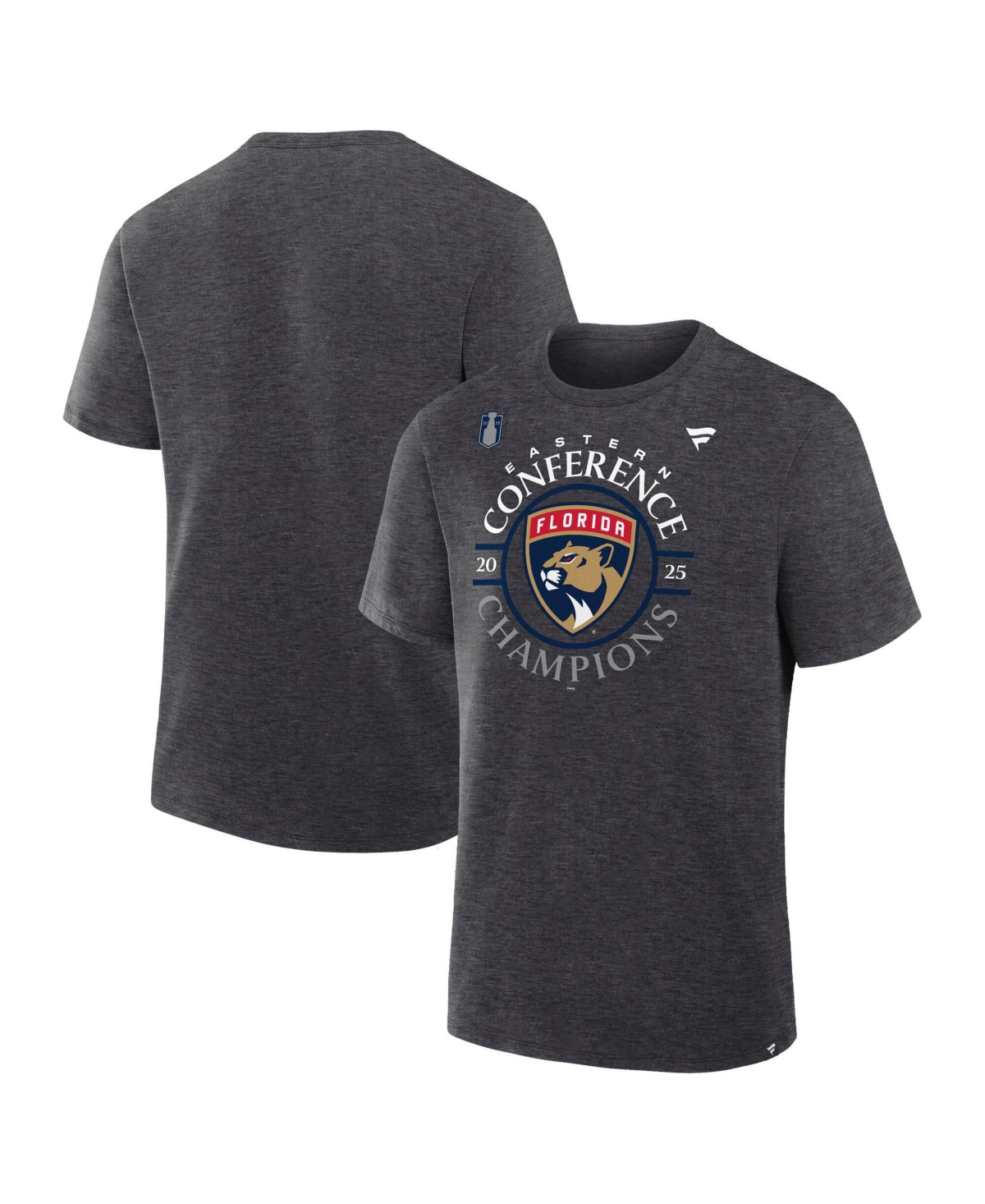Men's Heather Charcoal Florida Panthers 2025 Nhl Eastern Conference Champions Locker Room T-Shirt - Heather Charcoal