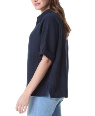 Women's Cotton Callista Roll-Tab Textured Top