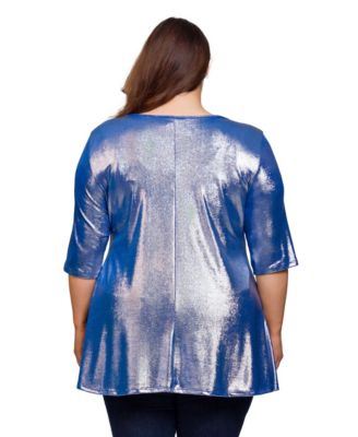 Plus Size Scoop Neck Flared Tunic Top