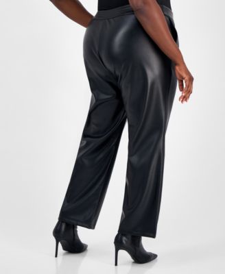 Trendy Plus Size Faux-Leather Pants, Macy's Exclusive