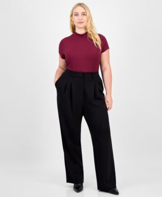 Bar III - Trendy Plus Scuba Wide-Leg Pants