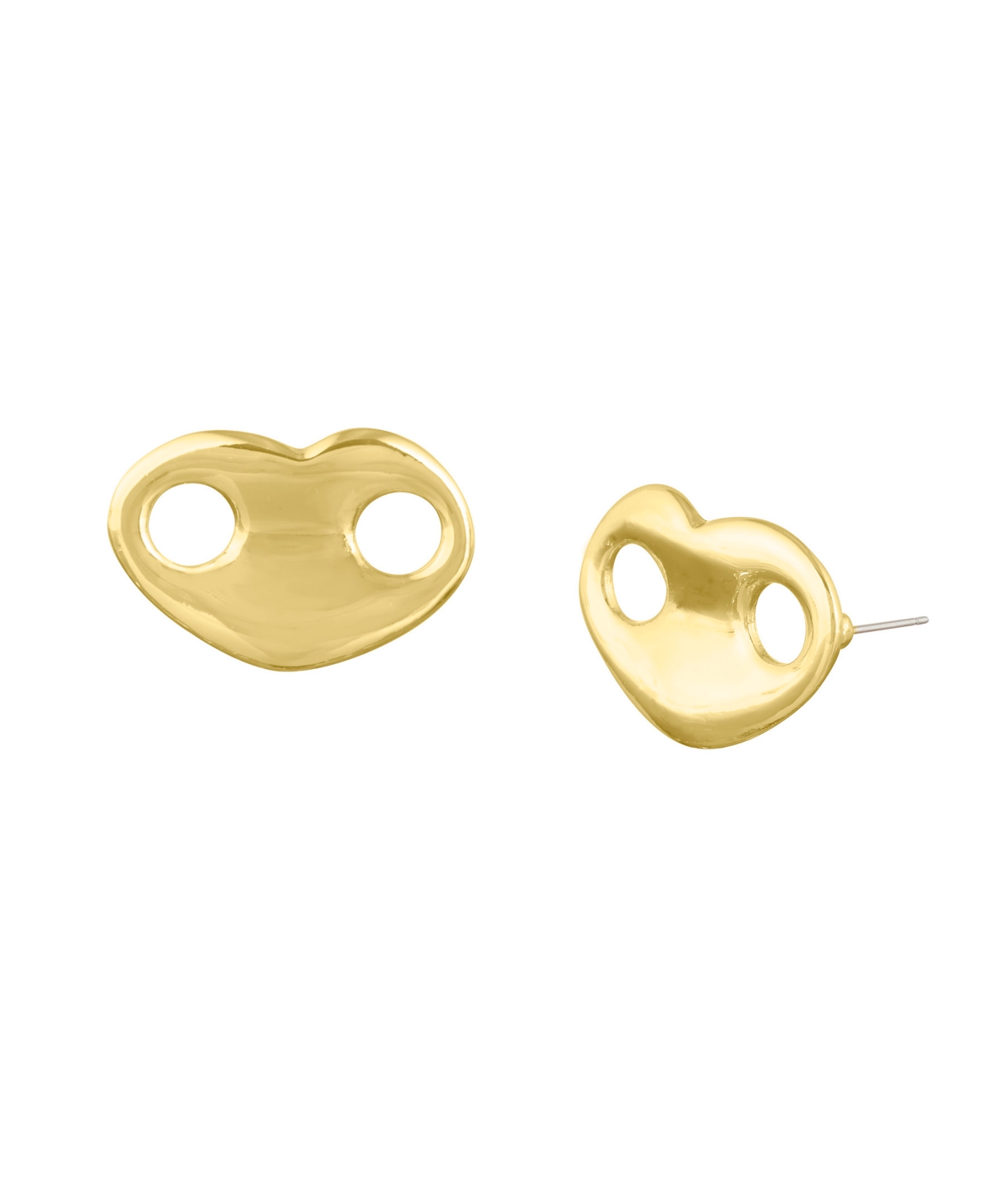 Gold Mariner Heart Stud Earrings - Gold
