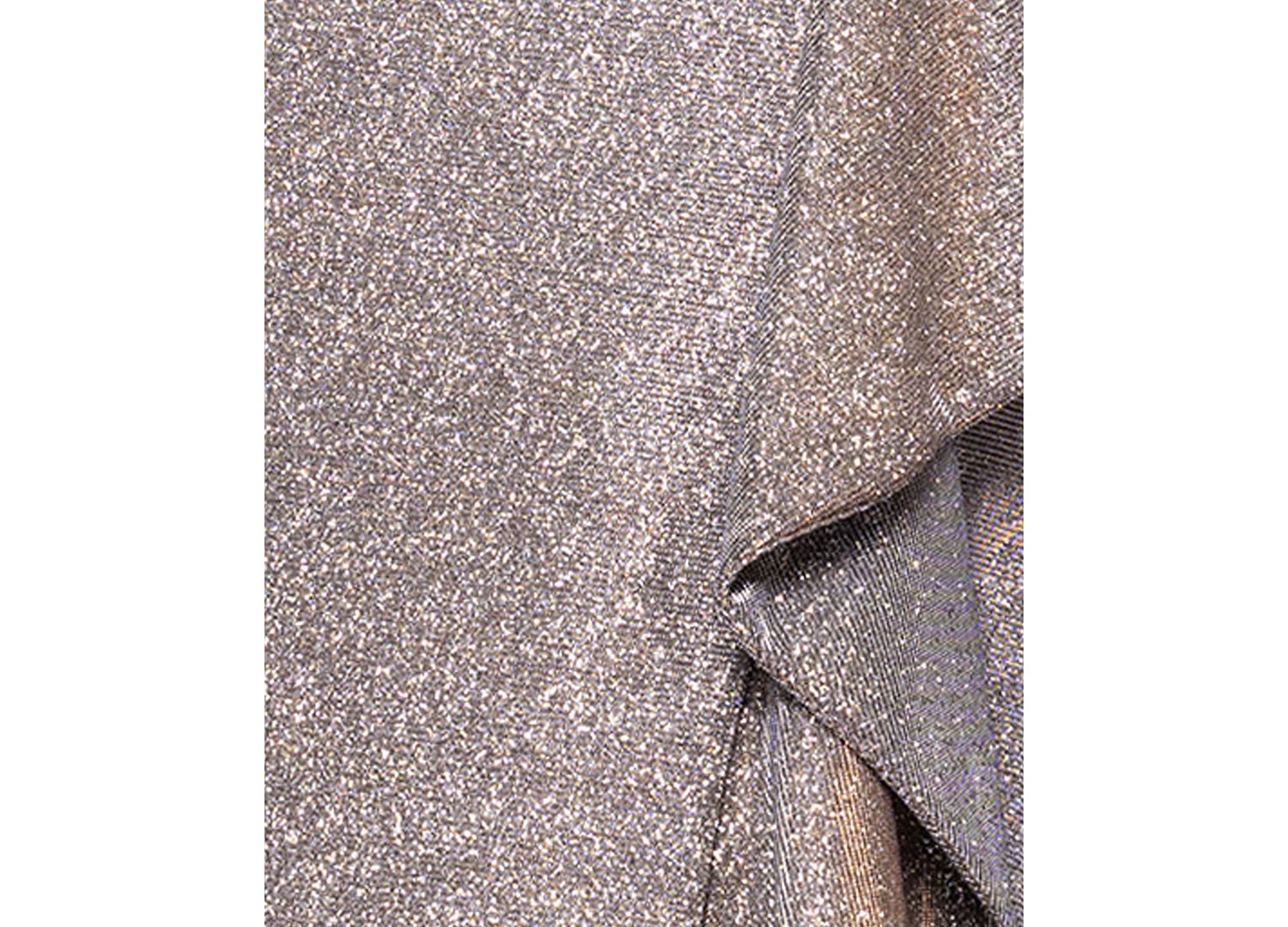 Petite Glitter Knit One-Shoulder Gown
