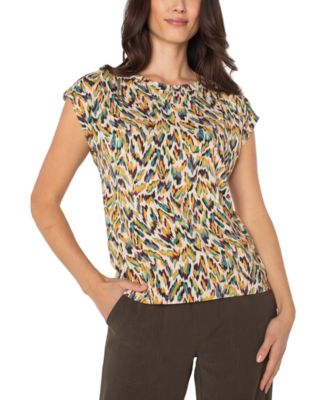 Liverpool Los Angeles - Women's Boat-Neck Sleeveless Knit Top