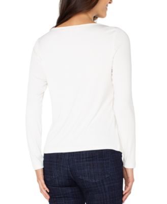 Women's Boat-Neck Long-Sleeve Knit Top