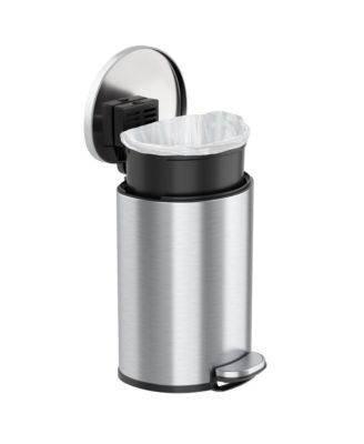 SoftStep Stainless Steel Semi-Round Step Trash Can with AbsorbX Odor Filter and Removable Inner Bucket