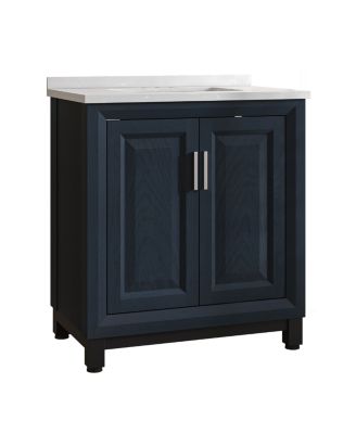 30&amp;#x22; Undermount Sink Bathroom Vanity with Glass Shelf Storage Cabinet