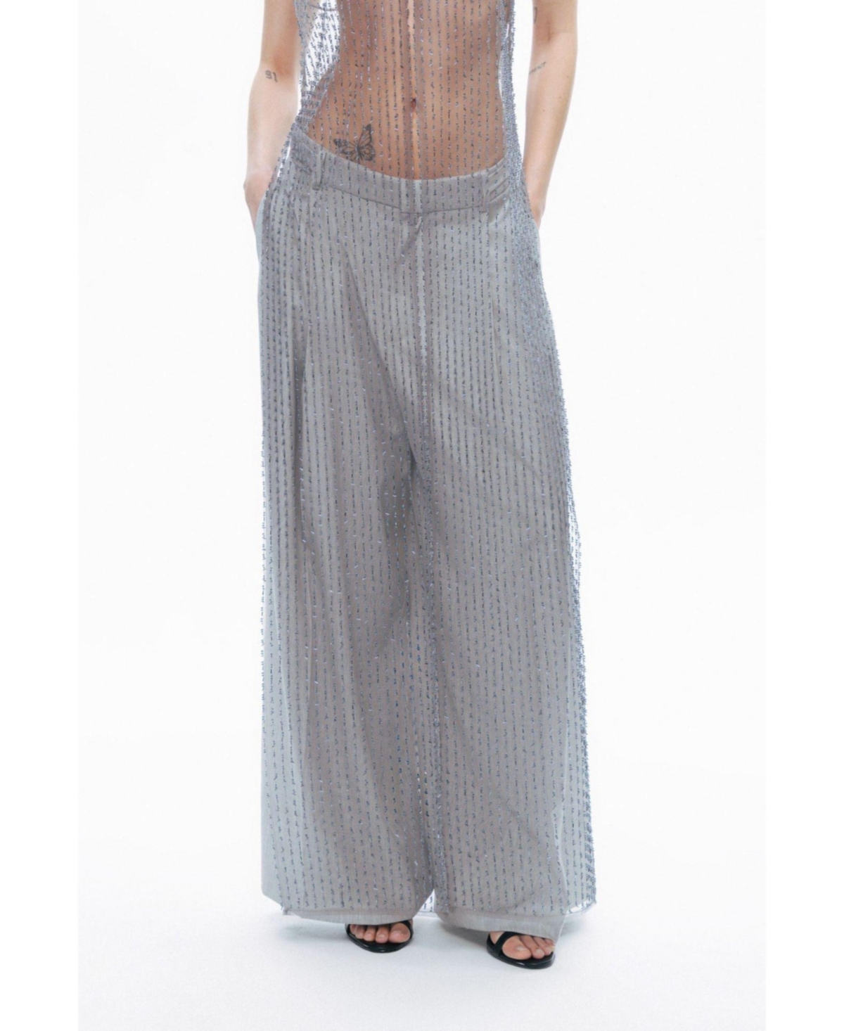 Women's Waist Detailed Pants - Grey