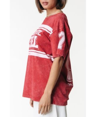 Women's Logo Block Acid Wash Loosefit Tee