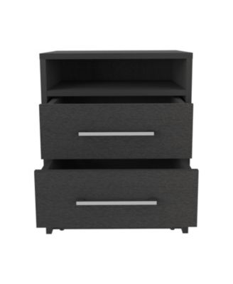 19.9" Wood Leyva Nightstand, Two Drawers, Superior Top