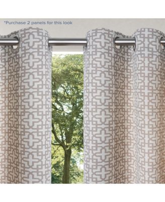 Outdoor Window Covering Cabana Trellis Grommet Single Panel, 52"Wx 84"L