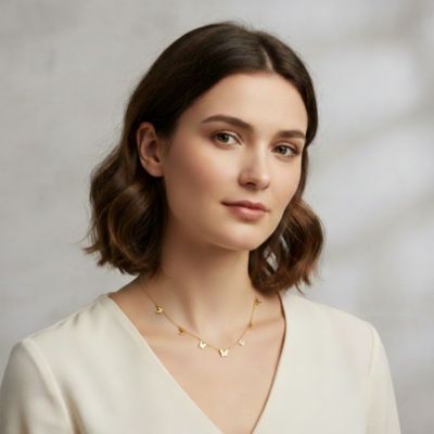 Women's 14K Gold Plated Butterfly Charms Symphony Necklace