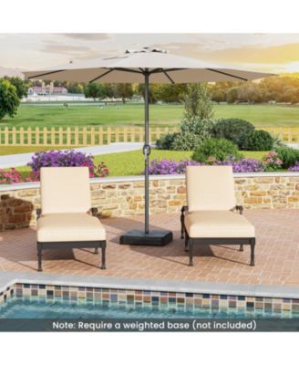 Patio Umbrella with Crank Handle and 8 Sturdy Ribs for Outdoor Shade