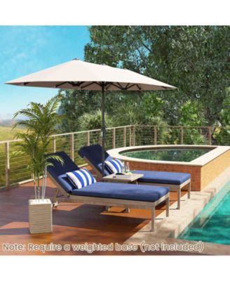 Extra Wide Patio Market Umbrella Double-Sided with Crank for Outdoor Tables