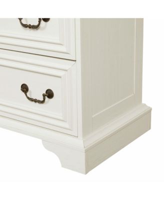 CASAINC Farmhouse Vintage 7-Drawer Rustic Bathroom Cabinet Organizer with Natural Texture