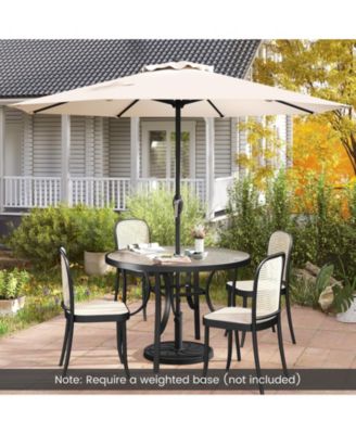 Outdoor Heavy Duty Market Umbrella with Crank Handle and 8 Sturdy Ribs