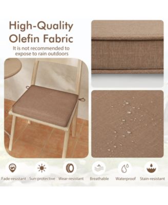Outdoor Chair Cushion Set of 2 Waterproof Fade-Resistant Olefin Seat Cushions