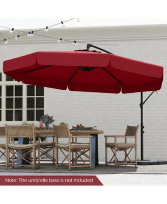 Patio Cantilever Umbrella with Cover Tilt Adjustment and Ruffled Edge