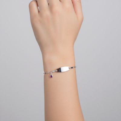 Chic Minimalist Bar Bracelets with Round Bezel Set Cubic Zirconia Charm