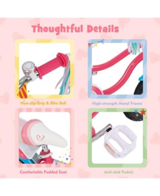 14 Inch Girls Bike for 3-8 Years Old Kids Bike with Doll Seat and Training Wheels