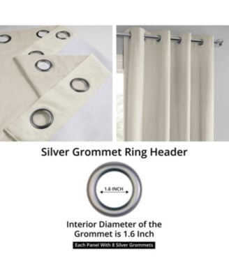 Porcelain White Grommet Signature Velvet Blackout Curtain