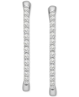 Diamond Hoop Earrings (1 ct. t.w.) in 14k White Gold or 14k Yellow Gold, Exclusively at Macy's