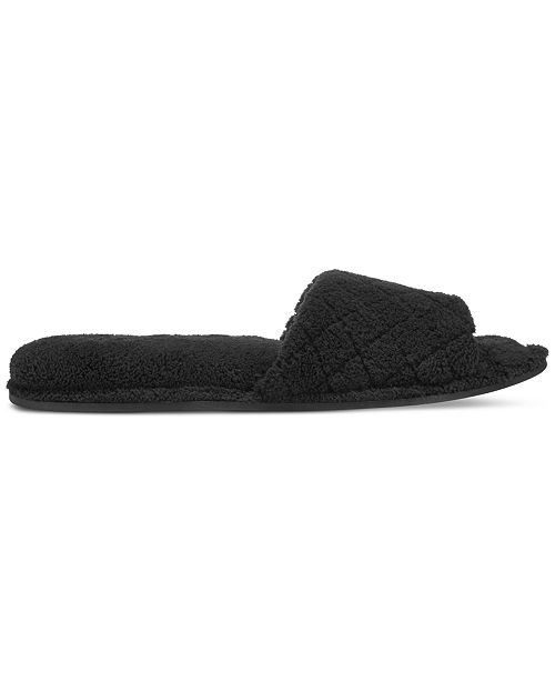 charter club open-toe memory foam scuff slippers, created for macy's