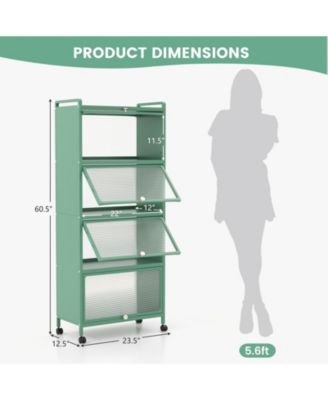 5-Tier Kitchen Baker's Rack with Flip-Up PC Doors and Ample Storage Shelves