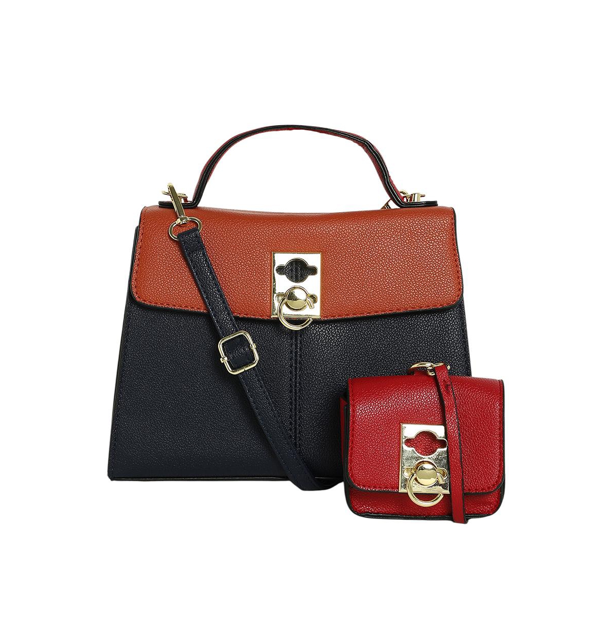 Women's The Curatus Satchel Bag - Sienna Brown & Obsidian Black - Blue
