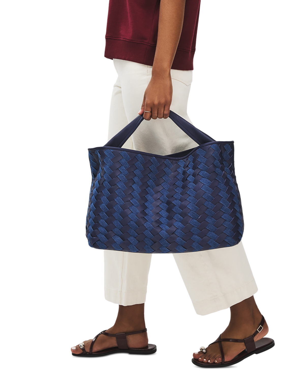 Radley London Devonshire Row Denim Large Open Top Grab Bag In Purple