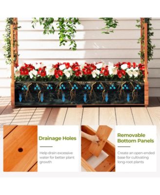 Raised Garden Bed with Arch Trellis and Hanging Roof