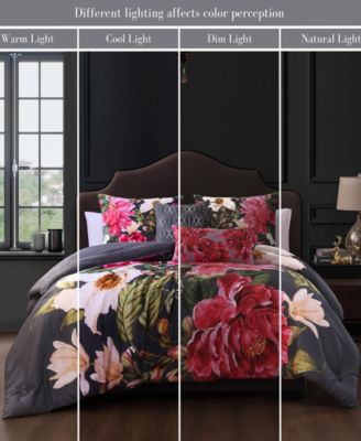 Flower Garland Bedding 100% Cotton 5 Piece King Size Reversible Comforter Set