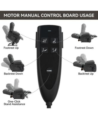 Dual Motor Infinite Position Up to 350 LBS Electric Leatheraire Power Lift Recliner Chair with 8-Point Vibration Massage and Lumbar Heating