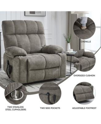 Dual Motor Chenille Power Lift Recliner Chair with Infinite Position