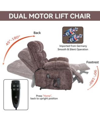 Lift Recliner Chair Heat Massage Dual Motor Infinite Position Up to 350 LBS Large Electric Power Lift Recliners with Power-Remote and Heavy duty