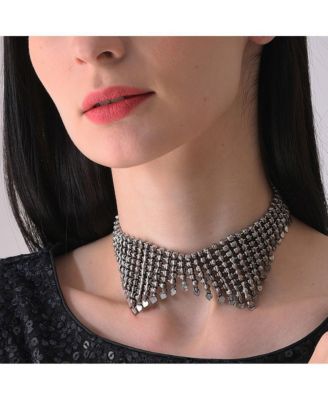 Women's Silver  Metallic Wave Necklace
