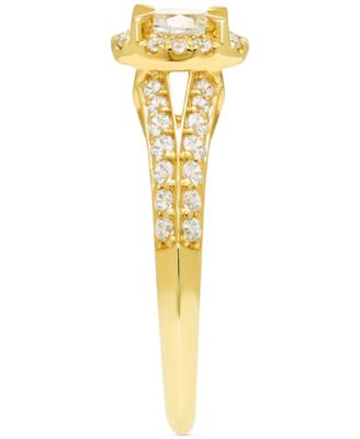 Diamond Oval Halo Split Shank Engagement Ring (3/4 ct. t.w.) in 14k Gold