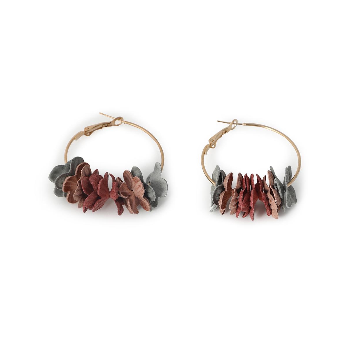 Women's Flora Hoop Earrings - Brown