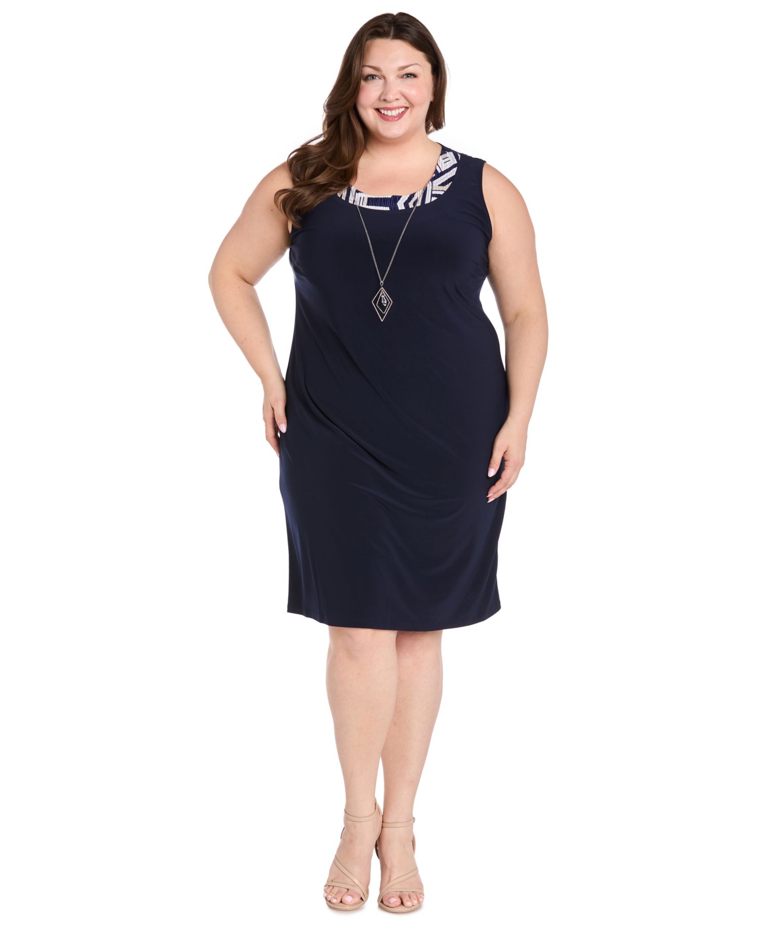 Plus Size 3/4-Sleeve Jacket Dress