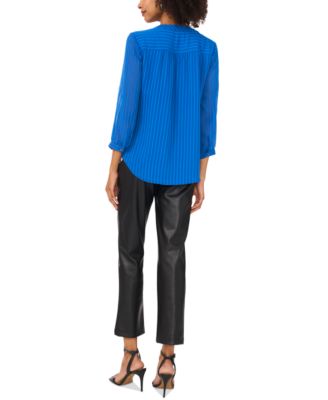 Women's Striped V-Neck 3/4-Sleeve Top