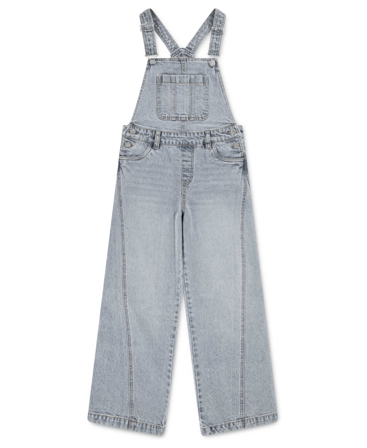 Levi's Big Girls Oversized Denim Overalls In Gray