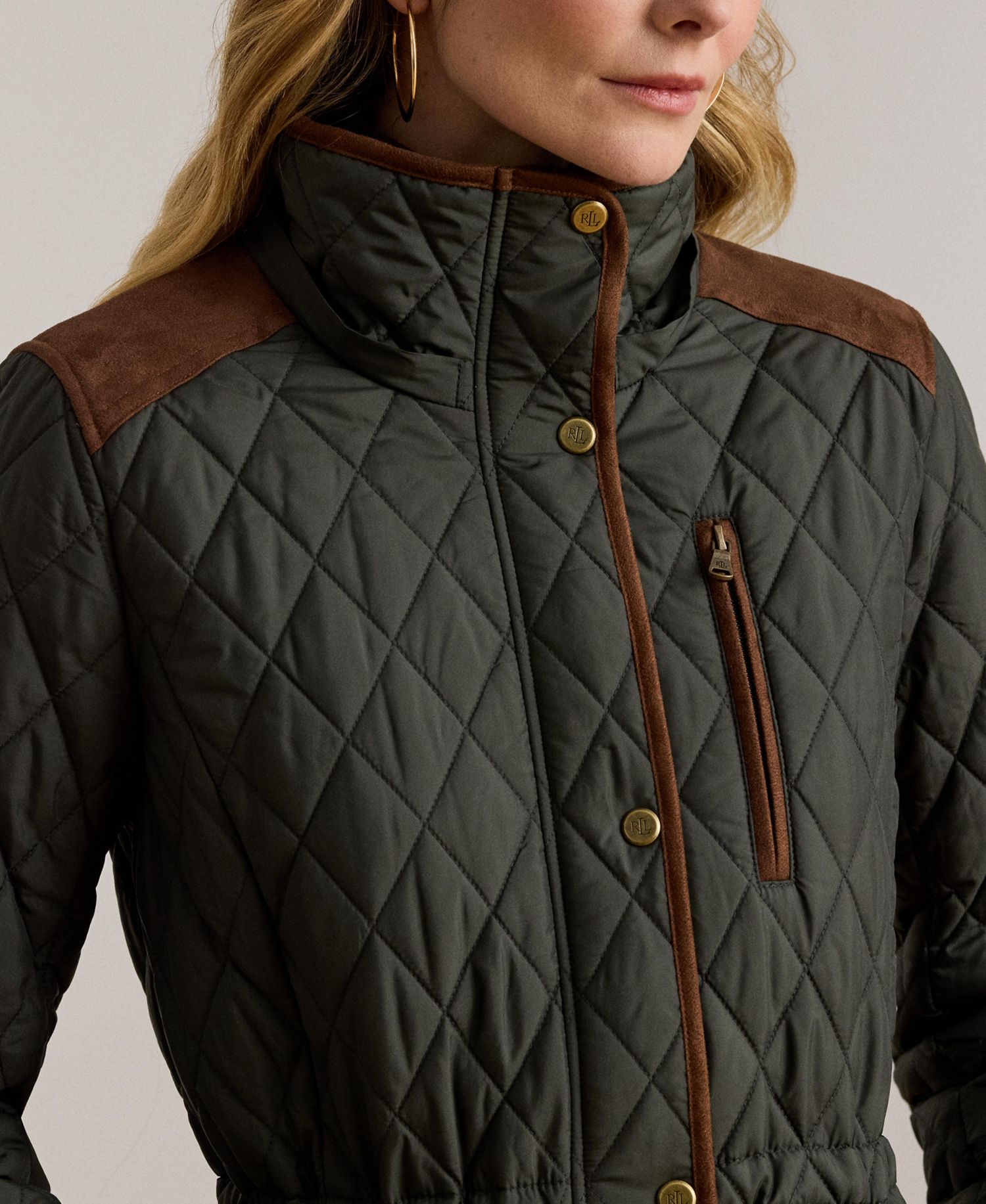 Petite Hooded Utility Quilted Coat