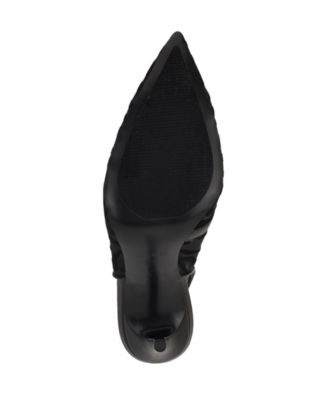 Women's Feather Pointy Toe Slingback Dress Pumps