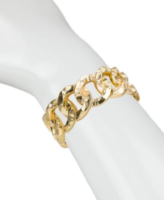 Matte Hammered Link Stretch Bracelet 