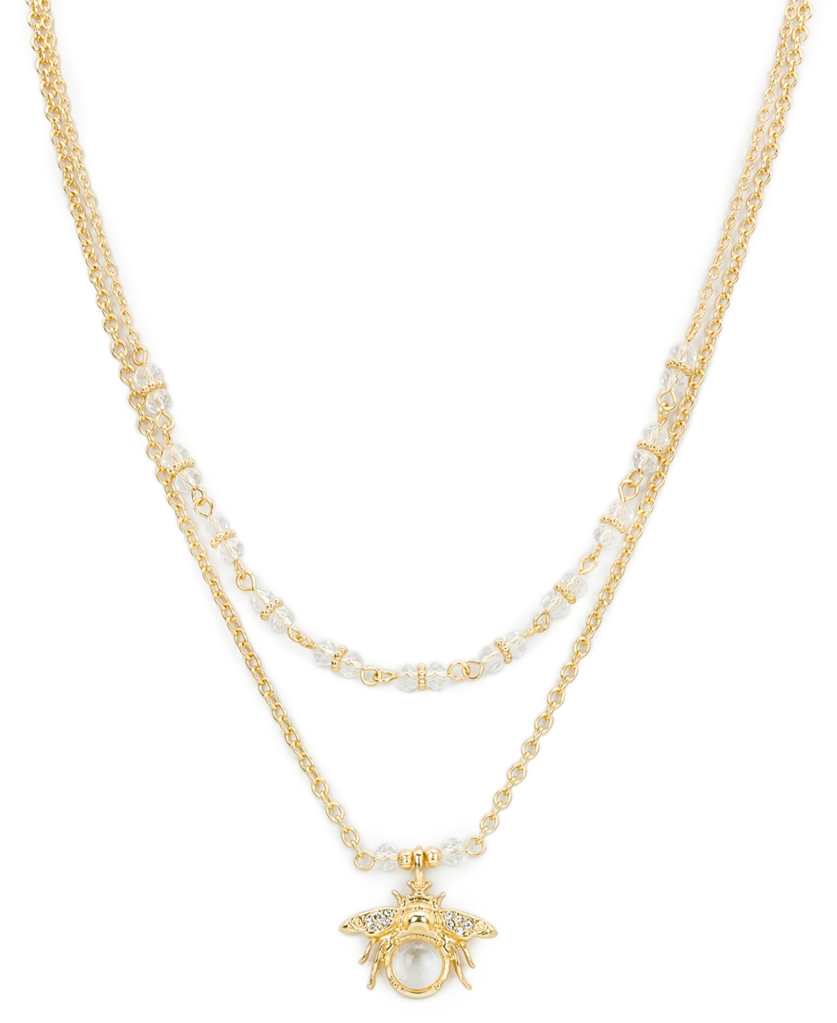 Patricia Nash Summer Bees Double Strand Short Necklace In Gold