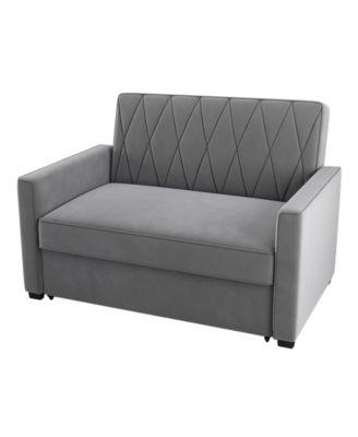 51" Velvet Riverside Convertible Loveseat Bed, Created for Macy's