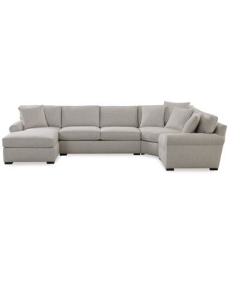 Radley Roll Arm 148" 4-Pc. Fabric Chaise Sectional with Wedge