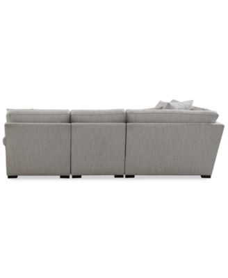 Radley Roll Arm 115" 4-Pc. Fabric L Sectional with Wedge, Exclusively at Macy's
